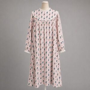 Vtg Lanz of Salzburg‎ Scottish Terrier Flannel Nightgown Size S Lace Cottagecore